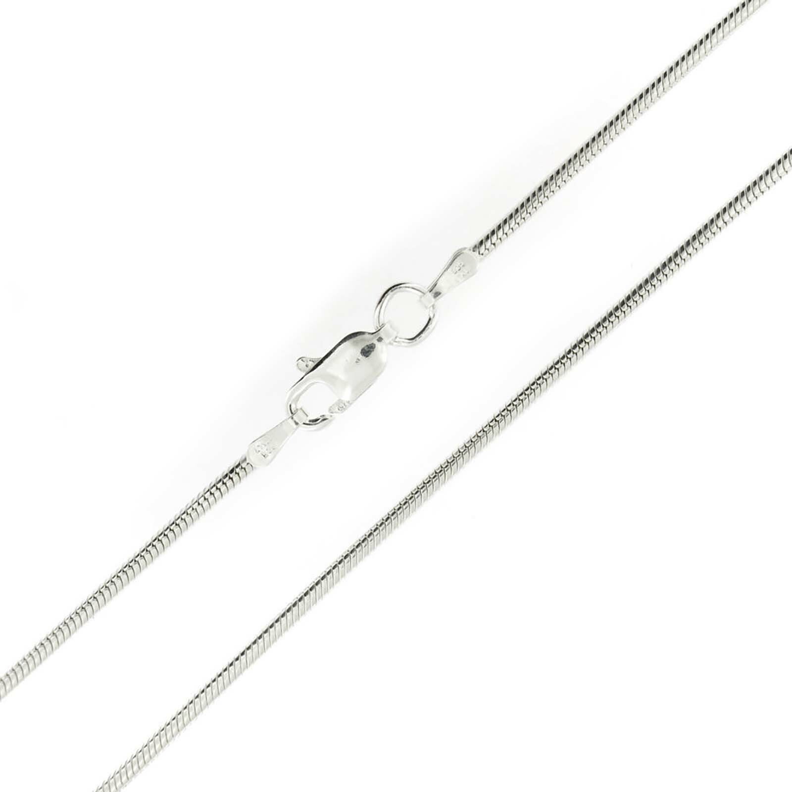 24″ 1.5mm Round Snake 925 Solid Sterling Silver Neck Chain Necklace FROM ITALY