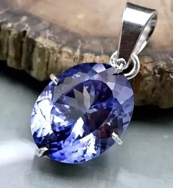 A+ Natural Sapphire Blue Oval Cut 925 Solid Silver 26 Ct+ Pendant Loose Gem