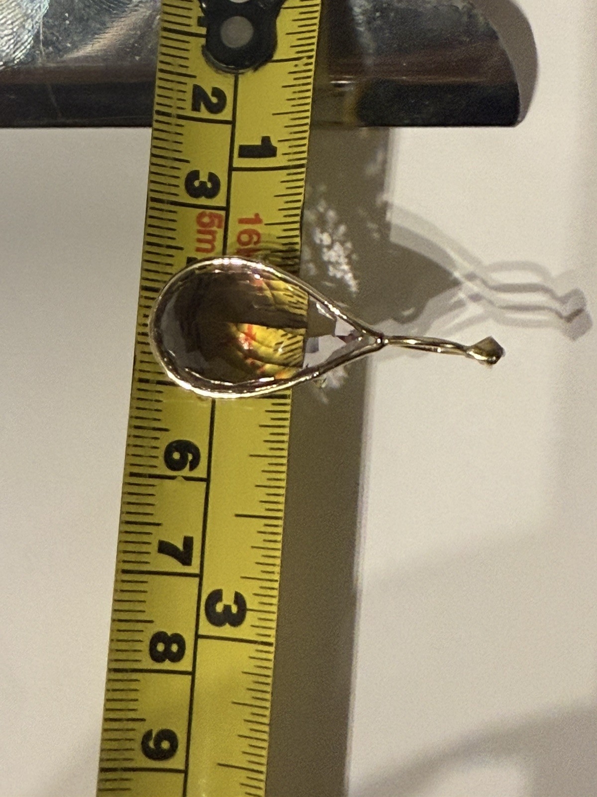 14k Yellow Gold 21.42 Carats bicolor Ametrine and diamond Pendant