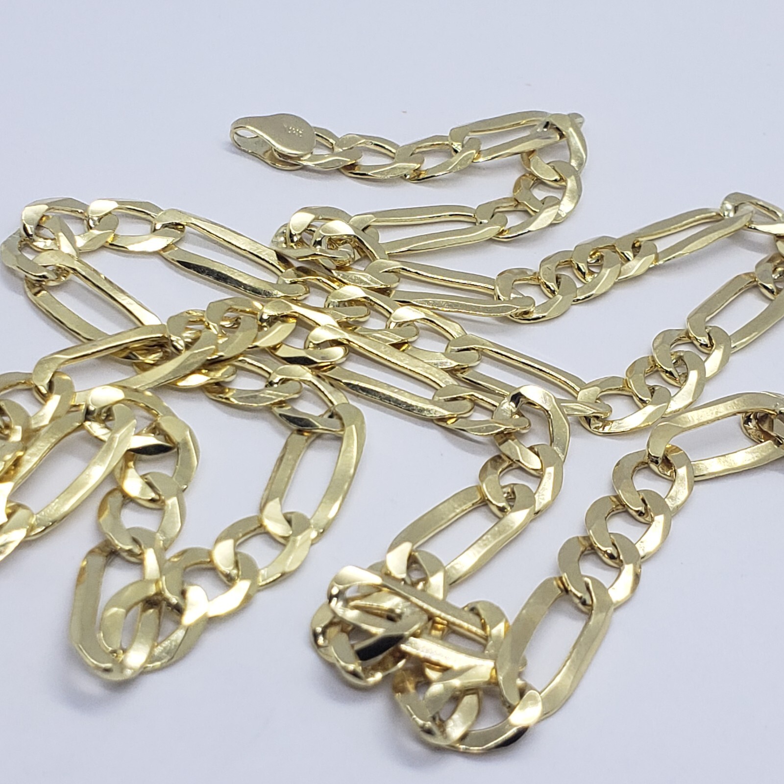 Authentic 14K Solid Gold Figaro Link Chain Men Women 6.5mm~7mm Necklace 7″~30″