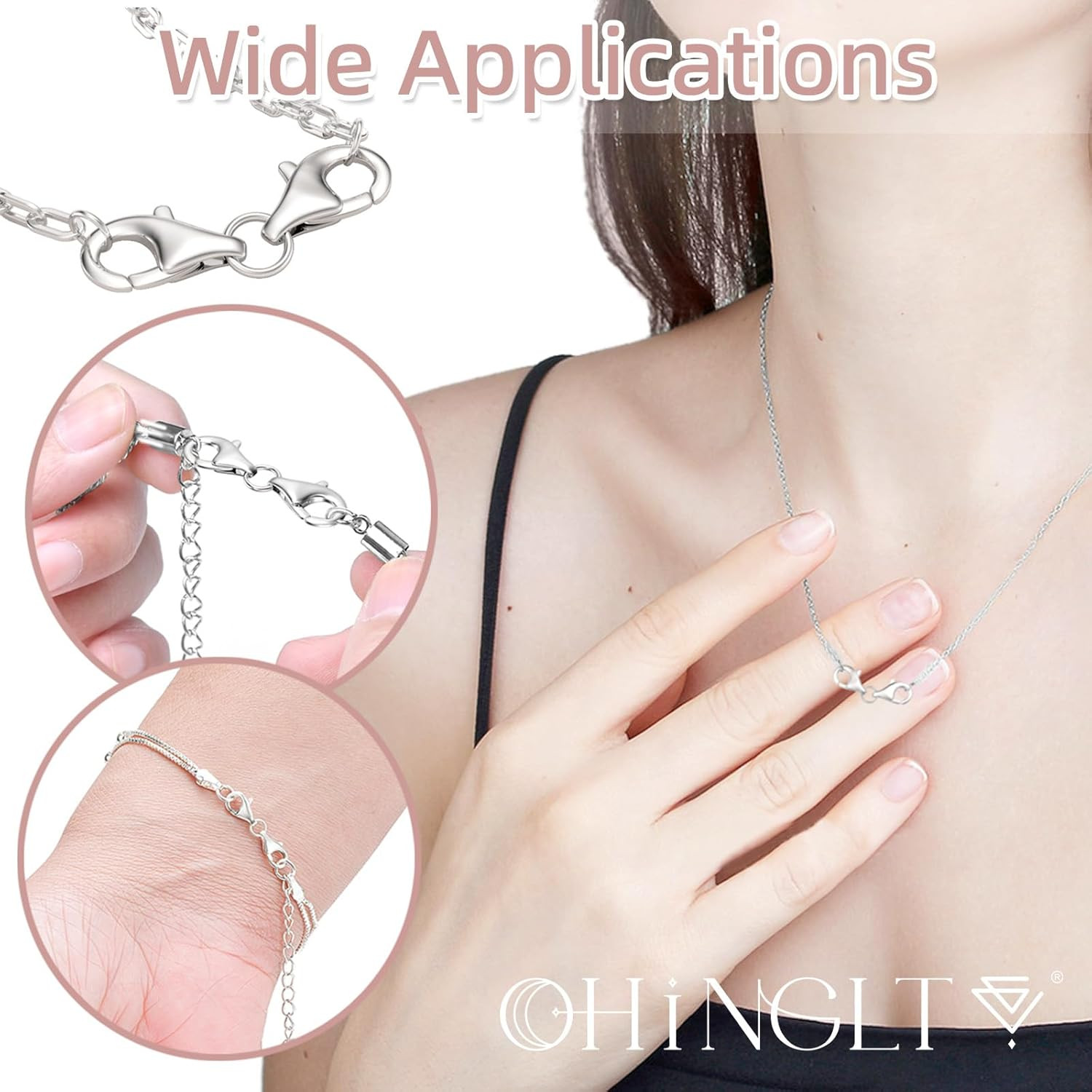 Double Lobster Claw Clasps Necklace Extender Silver and Gold, Double End Design