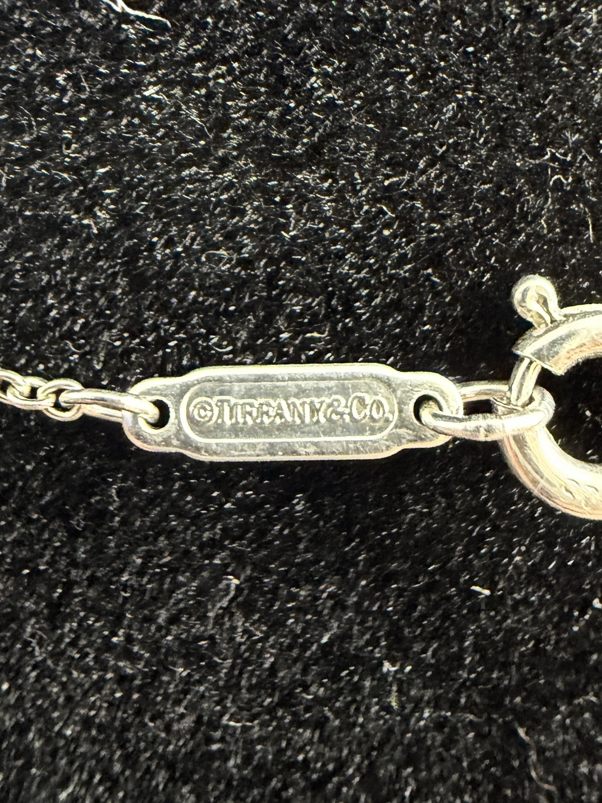 TIFFANY & CO. Sterling Silver Notes Alphabet Initial L Disc Pendant Necklace COA