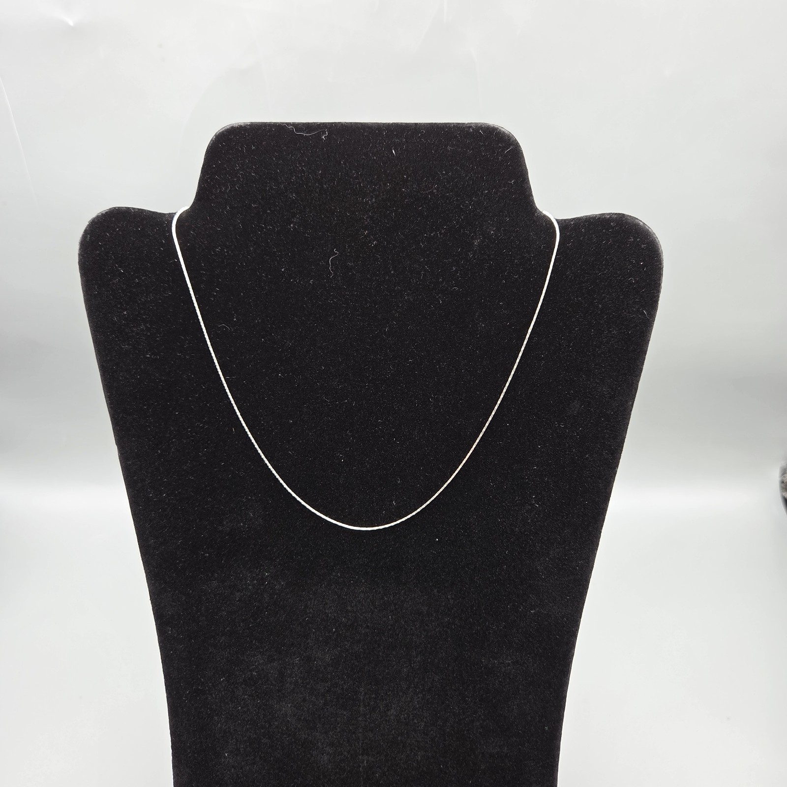 925 Sterling Silver Chain 1mm Box Link Necklace 16″ Thin Delicate CHILD SIZE