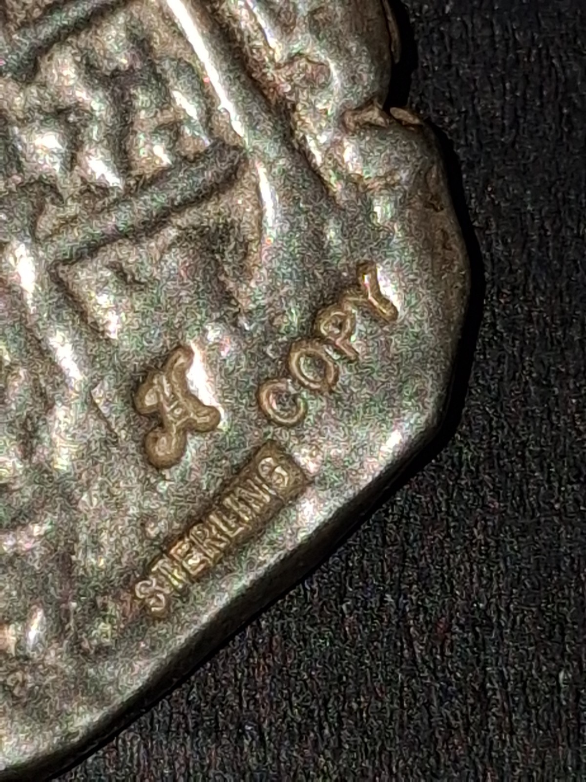 Signed Sterling Silver Replica Cob Coin Pendant 4.5g