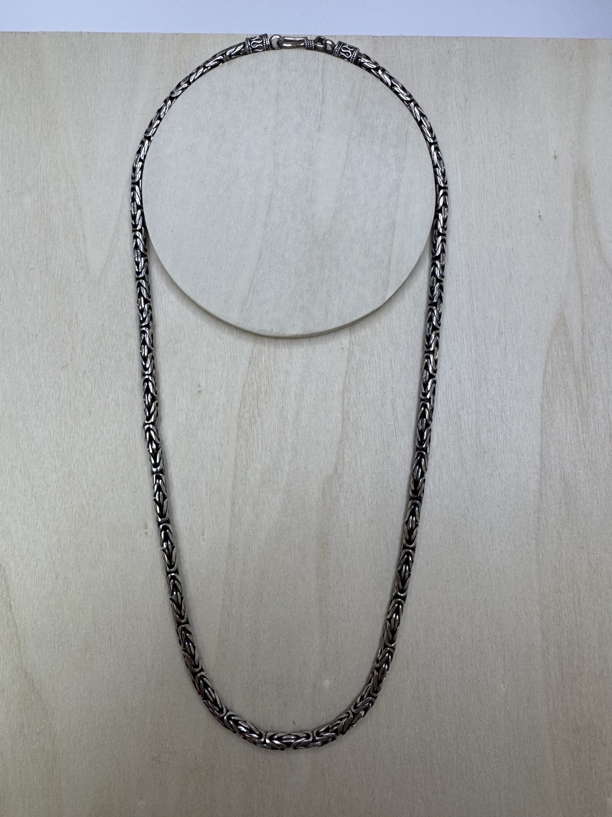 925 Sterling Silver Byzantine Chain Necklace 18.5″ Heavy Woven Bali Style Unisex
