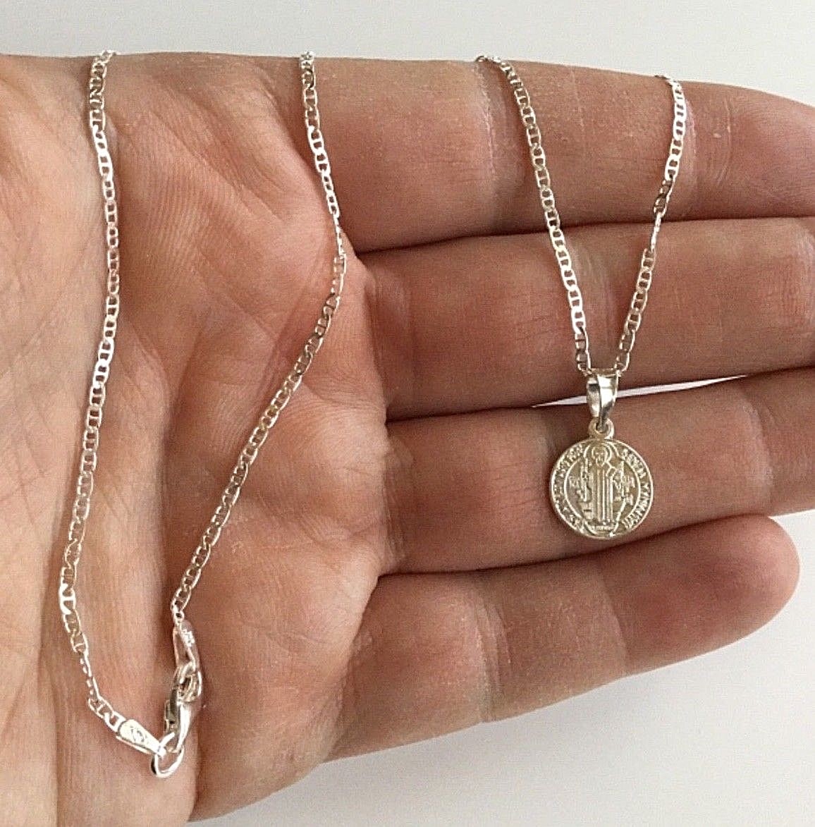 925 SILVER SAINT BENEDICT NECKLACE 18″/CADENA DE SAN BENITO EN PLATA 18″-11mm #2