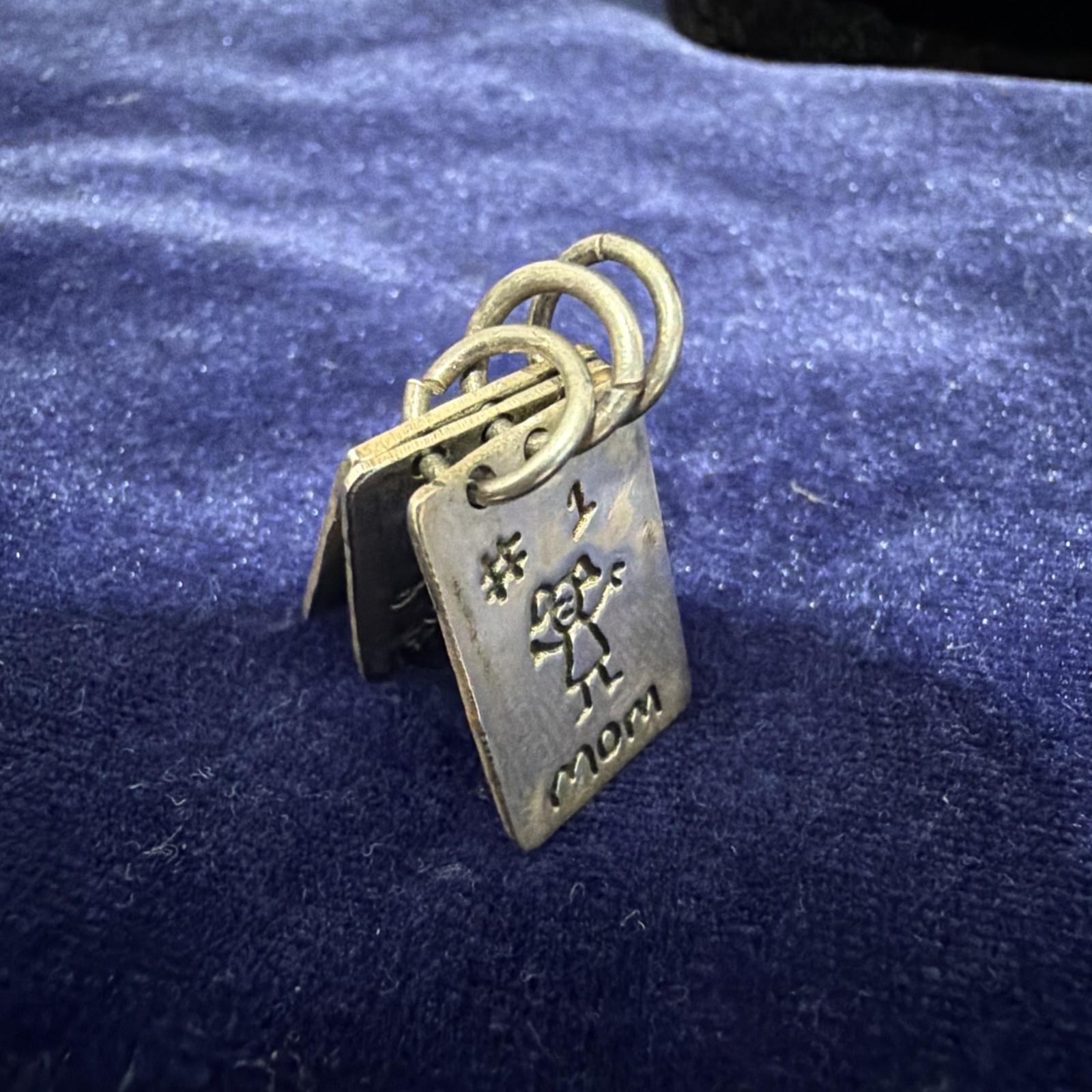 Notebook 925 EFS Mexico sterling silver Kids Best Mom Pendant 1”