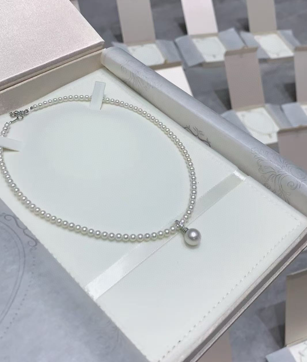 mini 4-5mm South Sea white pearl necklace pendant Women Wedding Party Jewelry