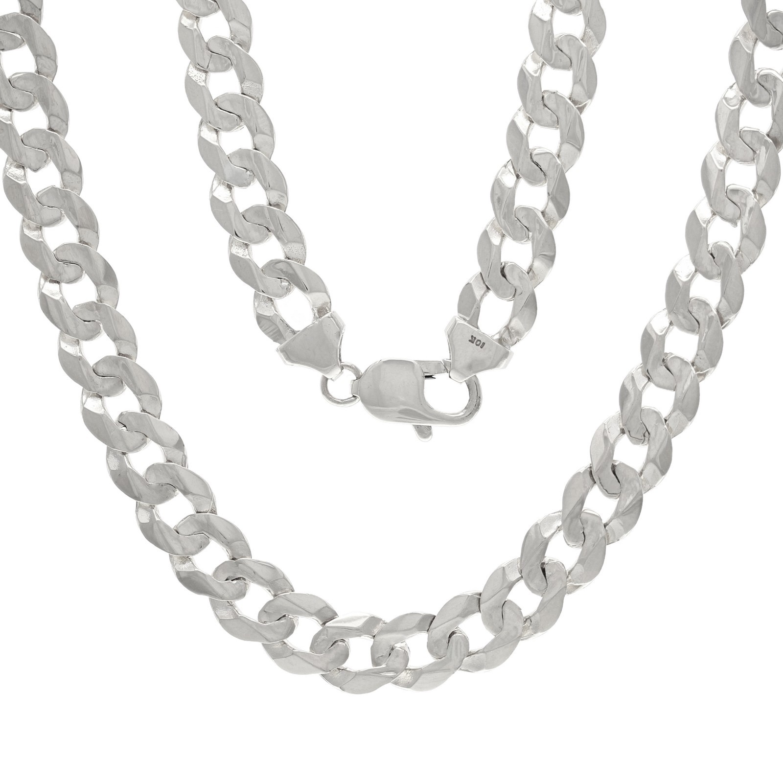 10k White Gold Solid Curb Cuban Link Chain Necklace 20″ 9mm 37.8 grams