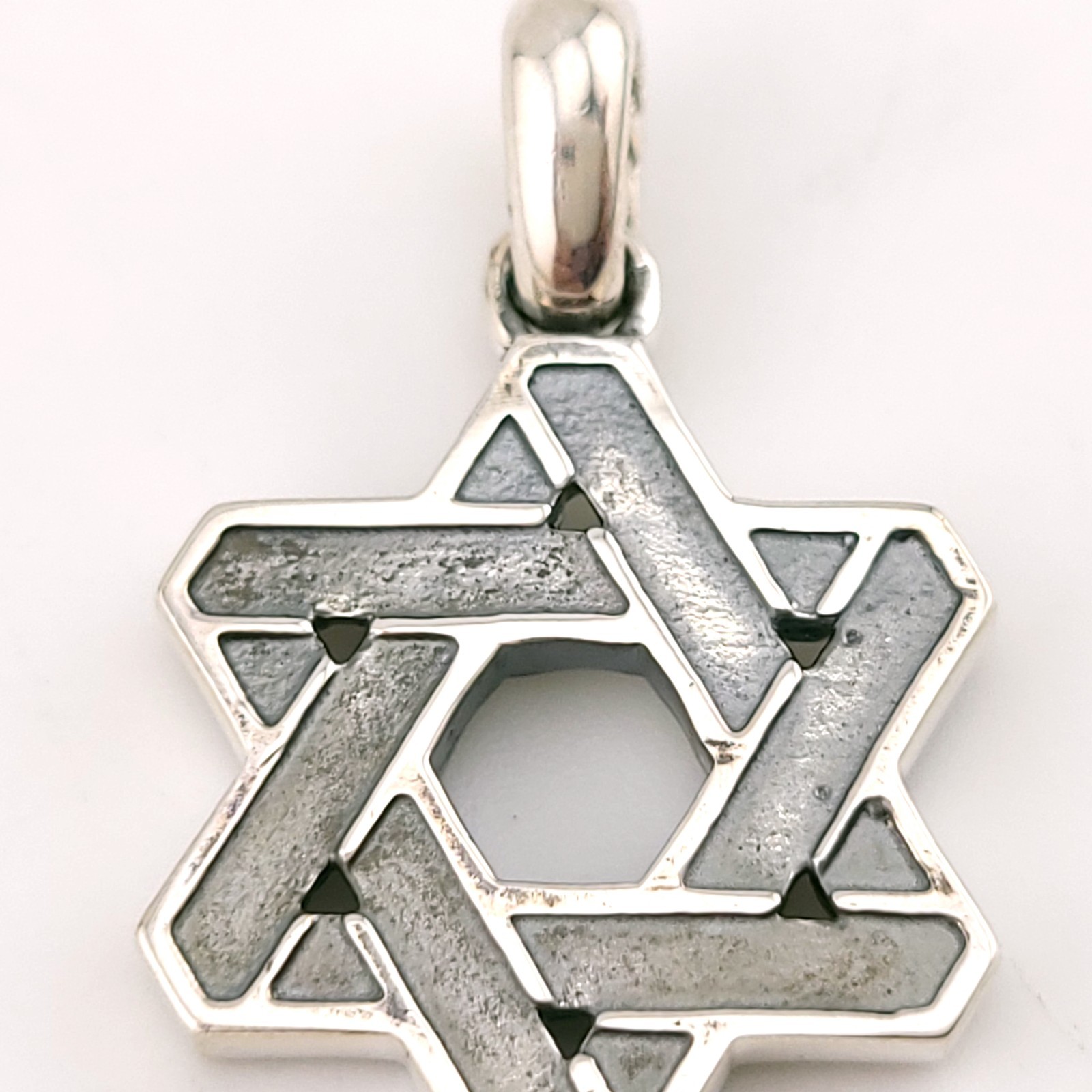 David Yurman Sterling Silver 19mm Star of David Amulet Tag Pendant