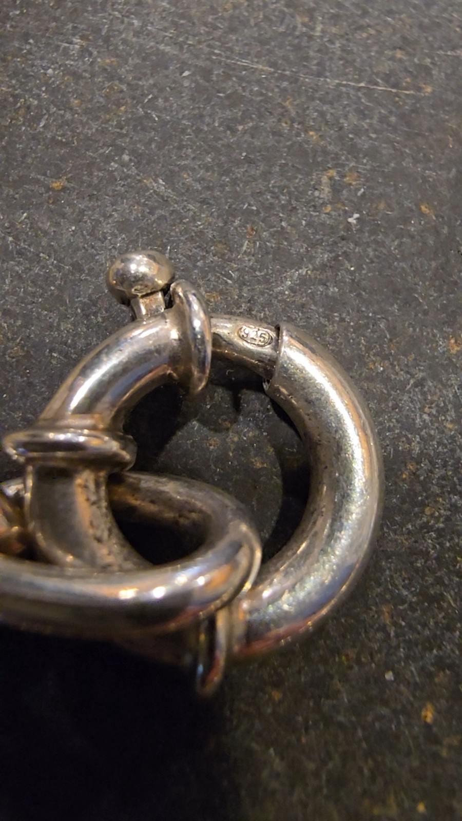 Stunning heavy designer sterling silver 18k gold loop chain necklace by Alisa