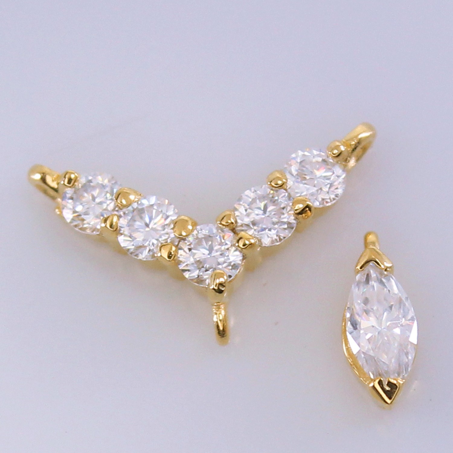 Marquise Certified VVS1 Natural Diamond Luxury Engagement Pendant 14K Gold Over