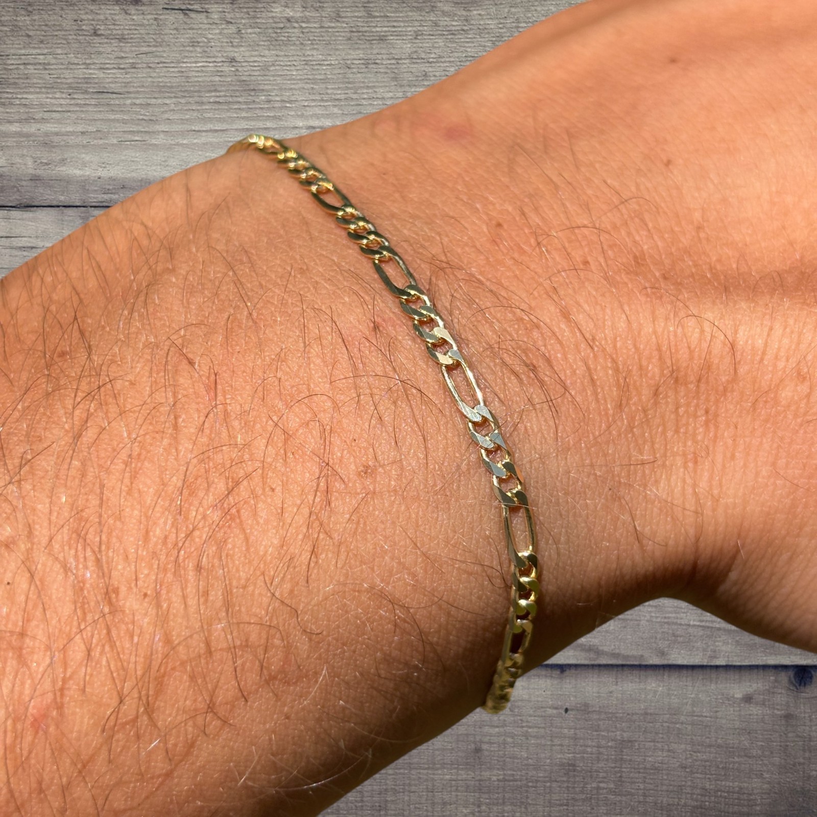 2.5mm Figaro Bracelet Link – Real Solid 925 Sterling Silver Or 14k Gold Vermeil