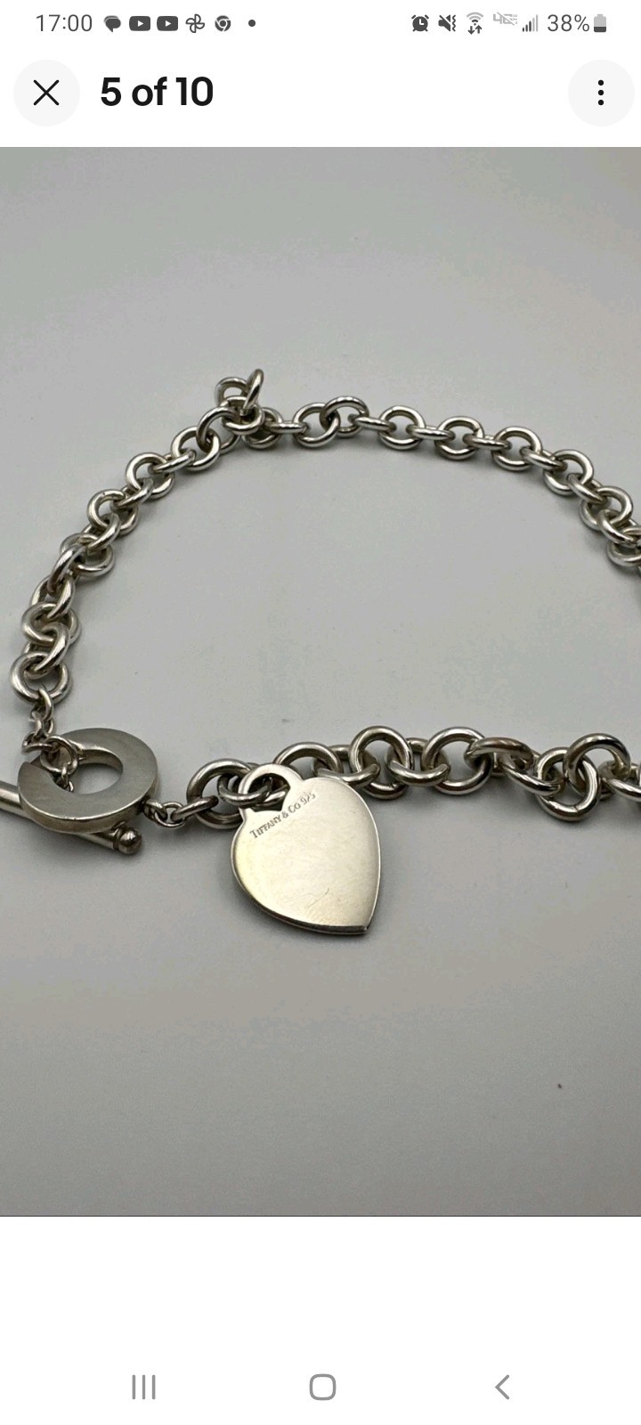 Tiffany & Co. Return to Tiffany Heart Tag Toggle Necklace 16 in .925 Silver