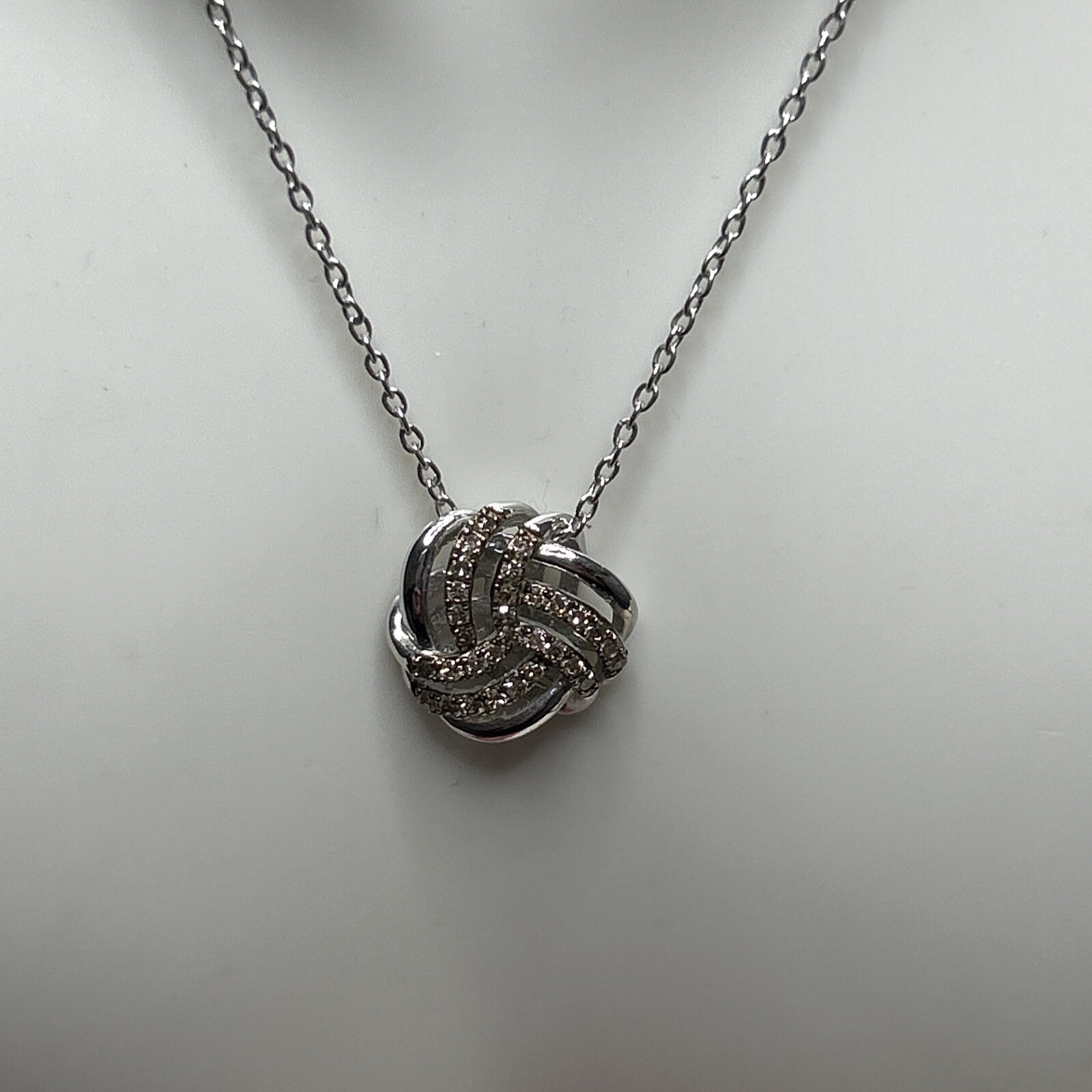Colleen Lopez 0.20ct Diamond Love Knot Pendant with Chain Champagne Diamonds Hsn