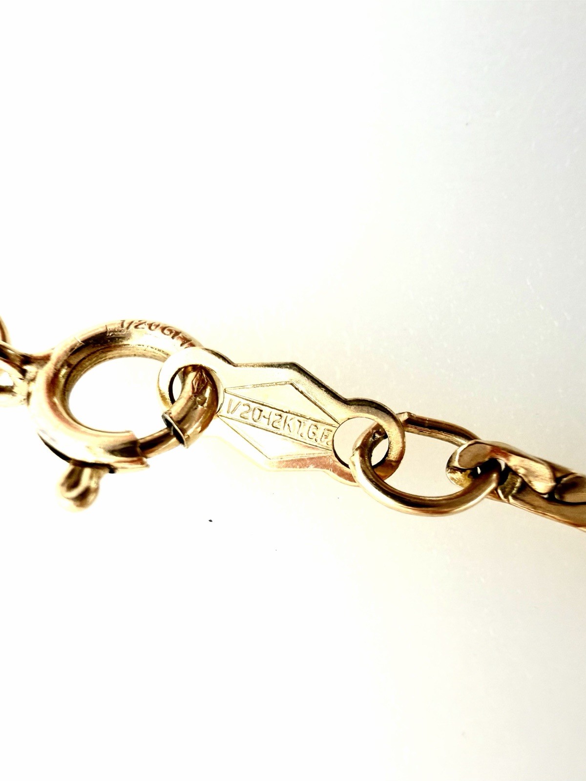 12K Yellow Gold Filled Chain Necklace 3.2g Flat Box Curb Dense Texture 16”