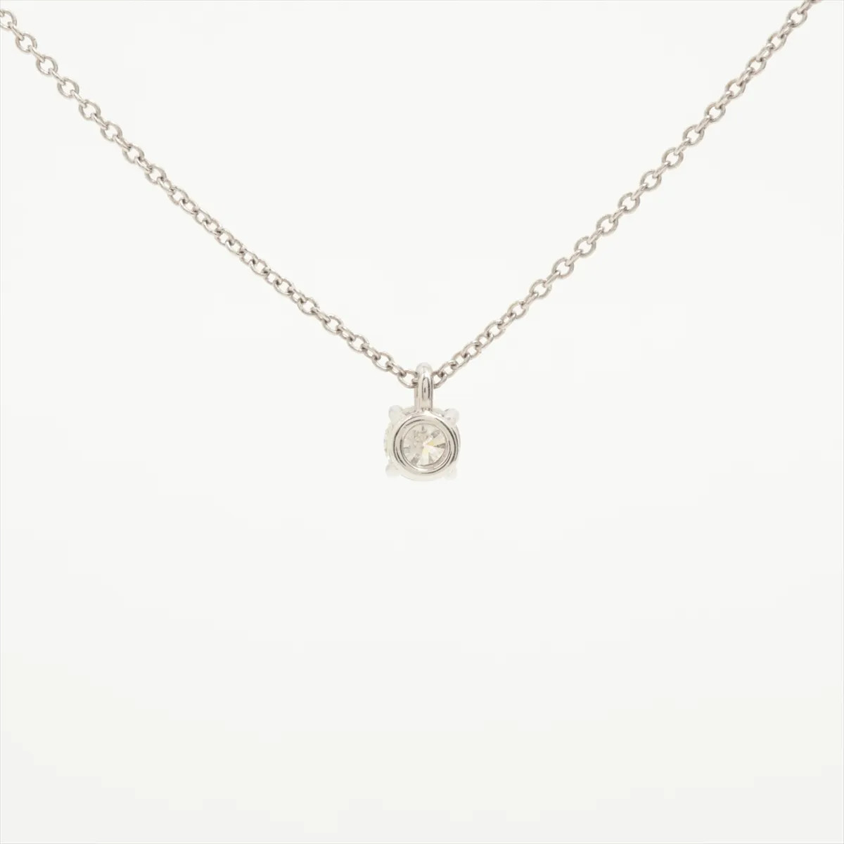 Tiffany Solitaire diamond Necklace Pt950 2.4g 0.28 G VS1 3EX NONE