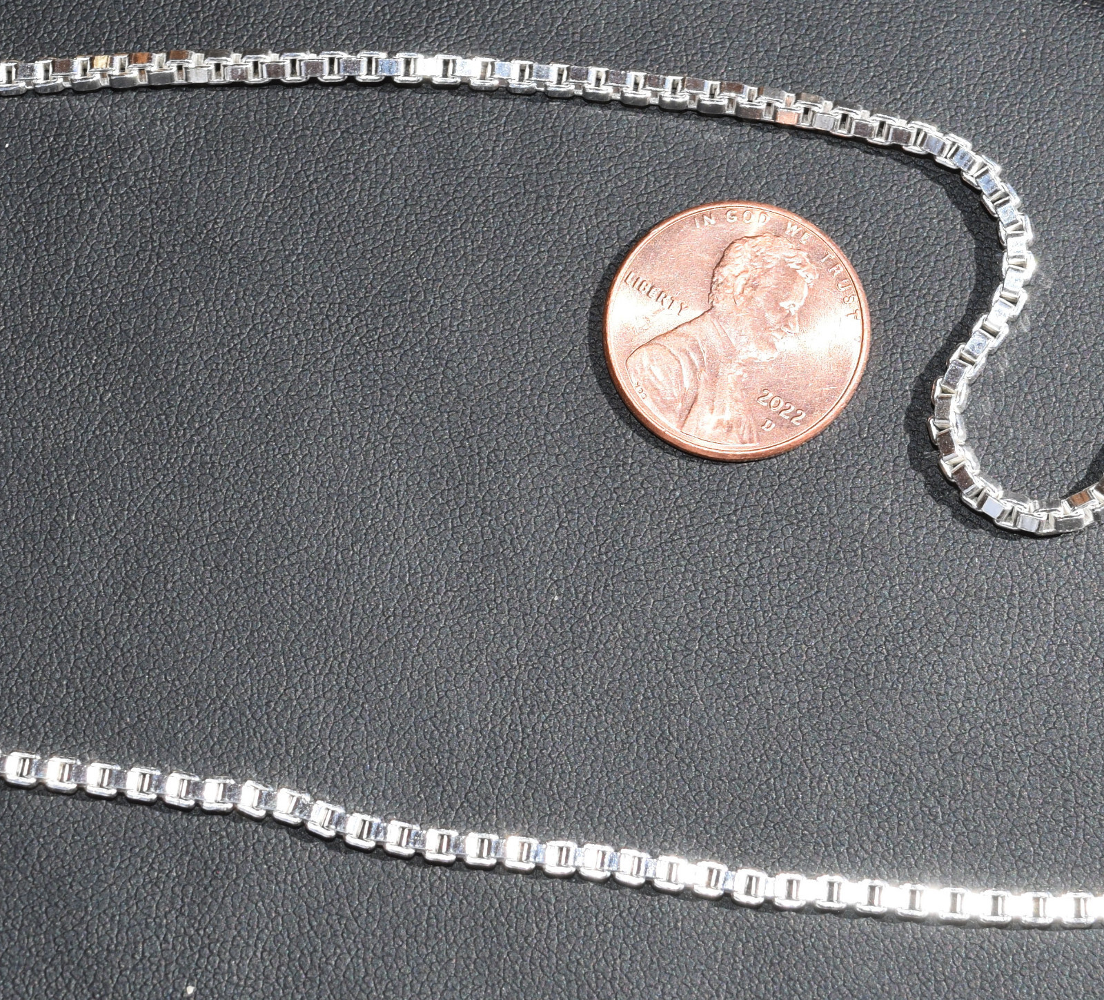 2.4mm Box Chain Italian 925 Sterling Silver Chain 16″ with Spring Ring Clasp