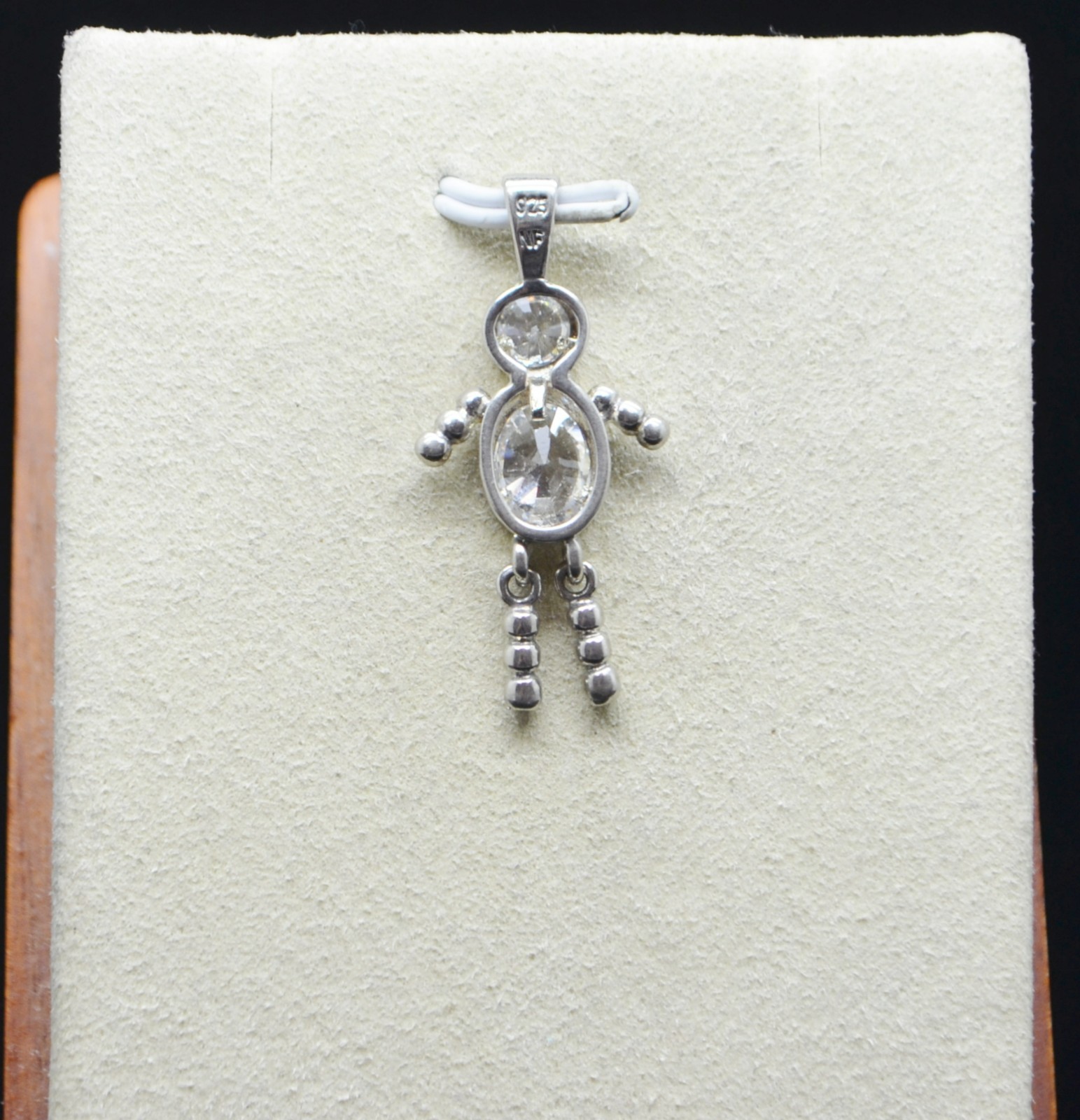 Sterling Silver Clear Gems Person Pendant / Charm #FMH150