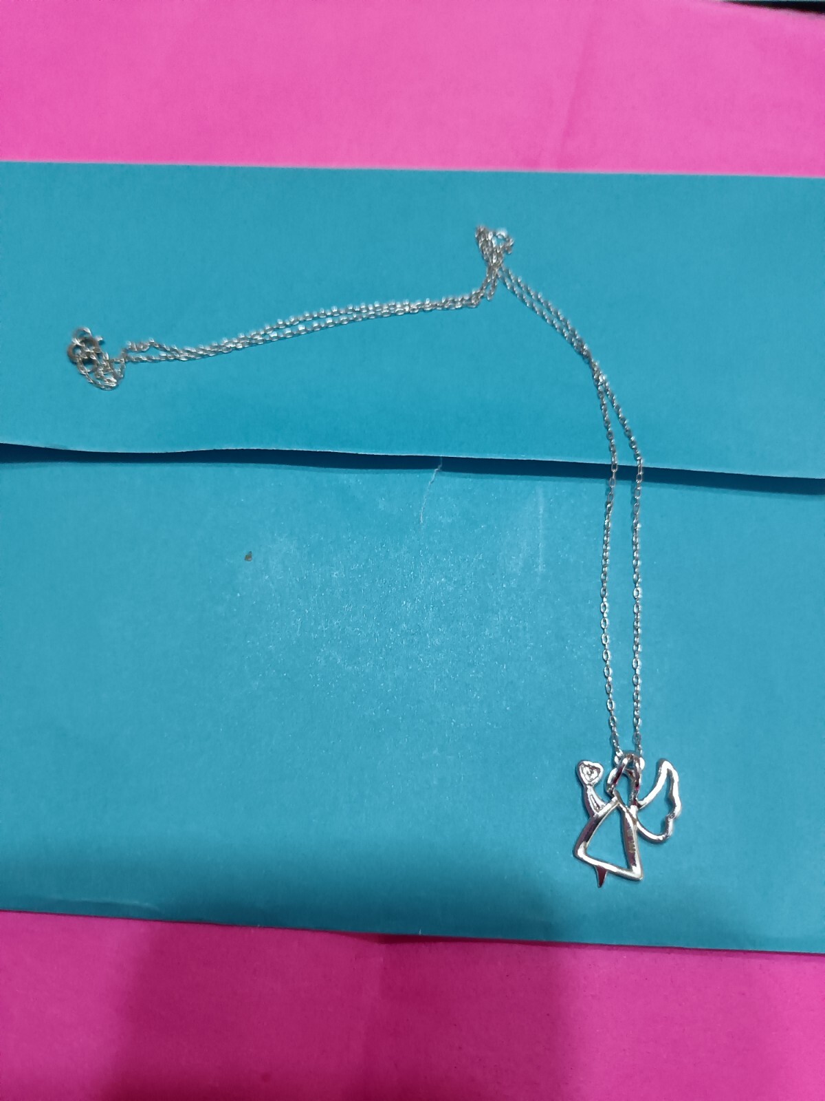 925 Sterling Silver (CI) Angel Pendant With Dainty 18″ chain