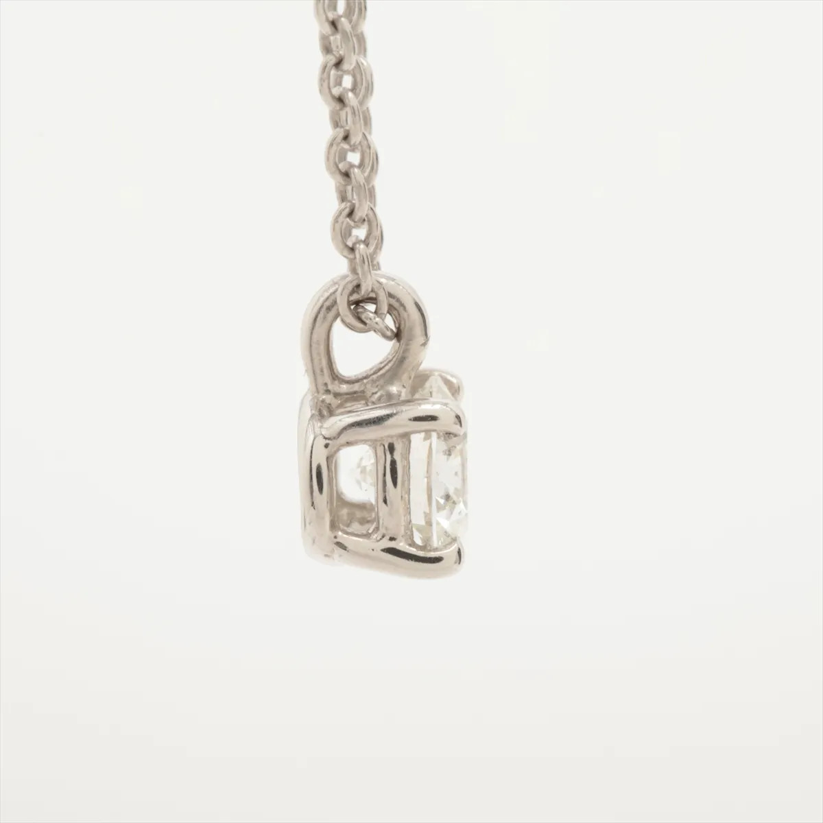 Tiffany Solitaire diamond Necklace Pt950 2.4g 0.28 G VS1 3EX NONE
