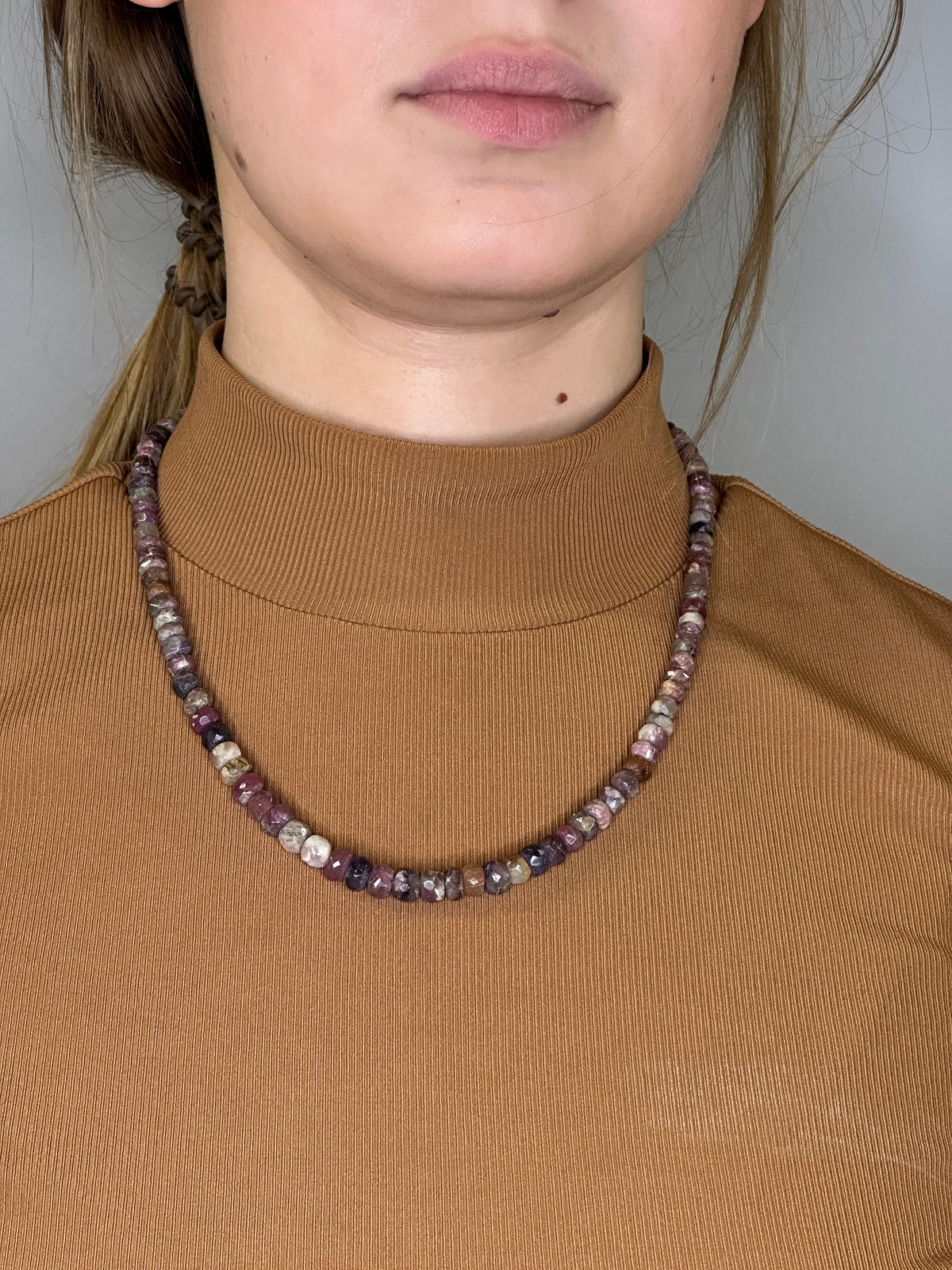 DTR Opaque Corundum Ruby Faceted Sterling Silver Beaded Necklace