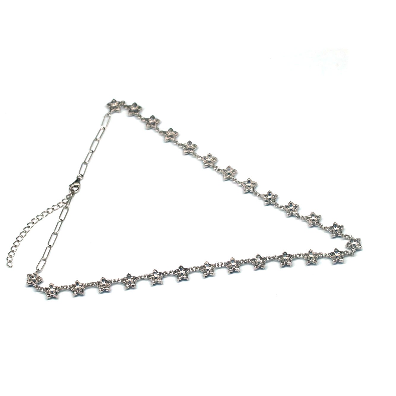 Gift For Her 925 Sterling Silver 2 mm. Blue Sapphire Necklace 18.0 In.