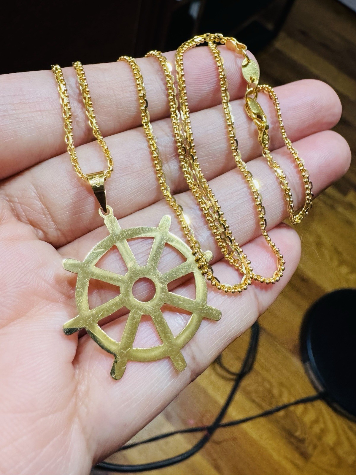 Saudi Dubai 22K Solid 916 Real Gold Mariner Set Necklace 20” Long 8.04g 2.2mm