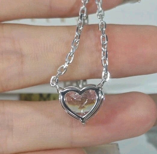 15 Ct Certified Treated Pink Diamond Solitaire Pendant In 925 Sterling Silver