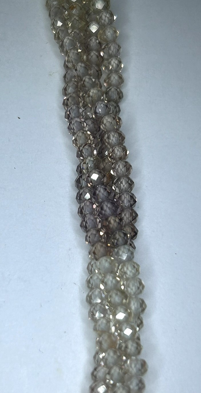 Natural Multi Color Zircon Faceted Rondelle Beads Necklace.
