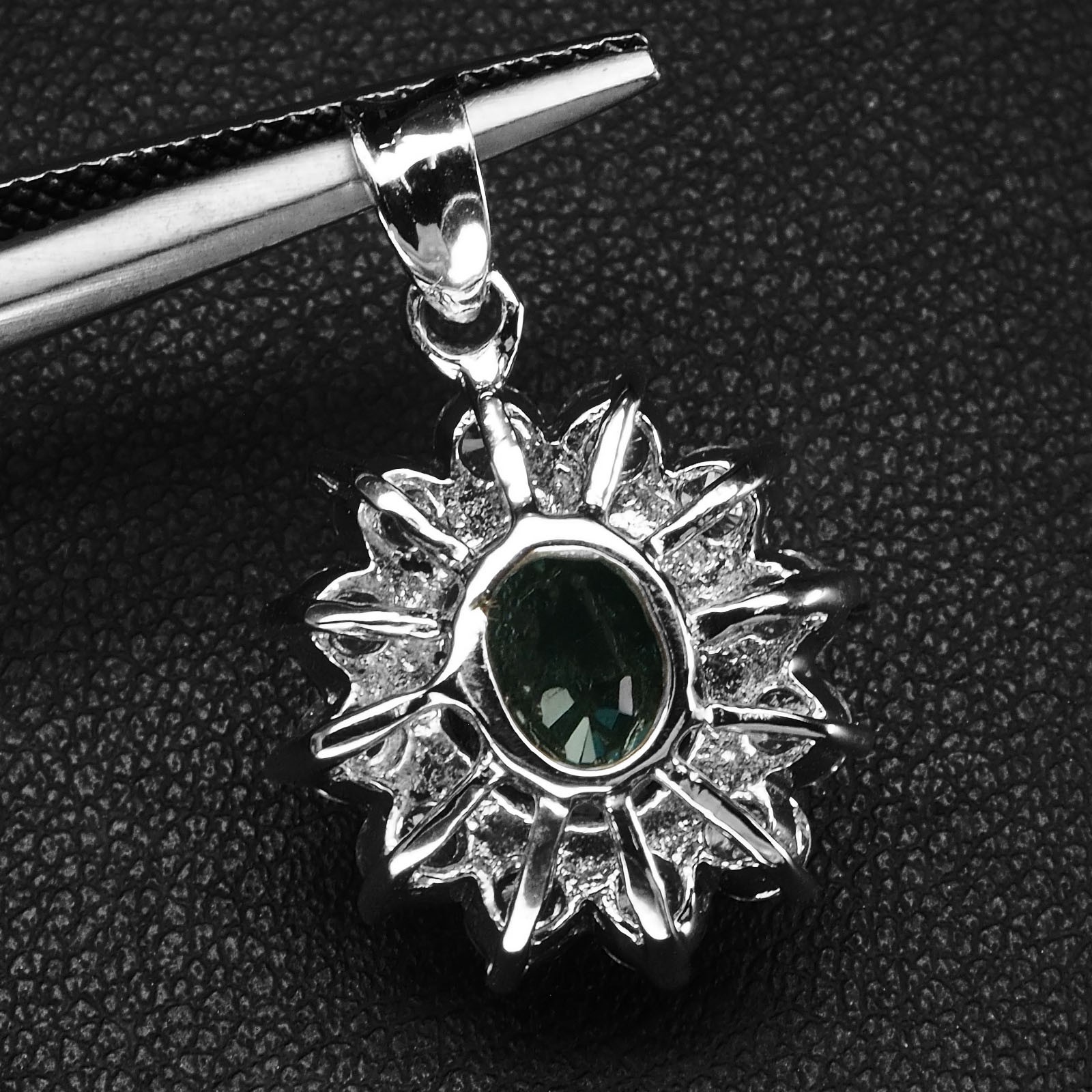 Mint Green Paraiba Tourmaline 6.45Ct 925 Sterling Silver White Gold Pendants
