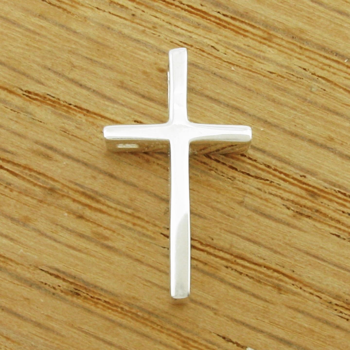 Deep Small Cross Pendant – SOLID ‘925’ Sterling Silver – Chain Choice!