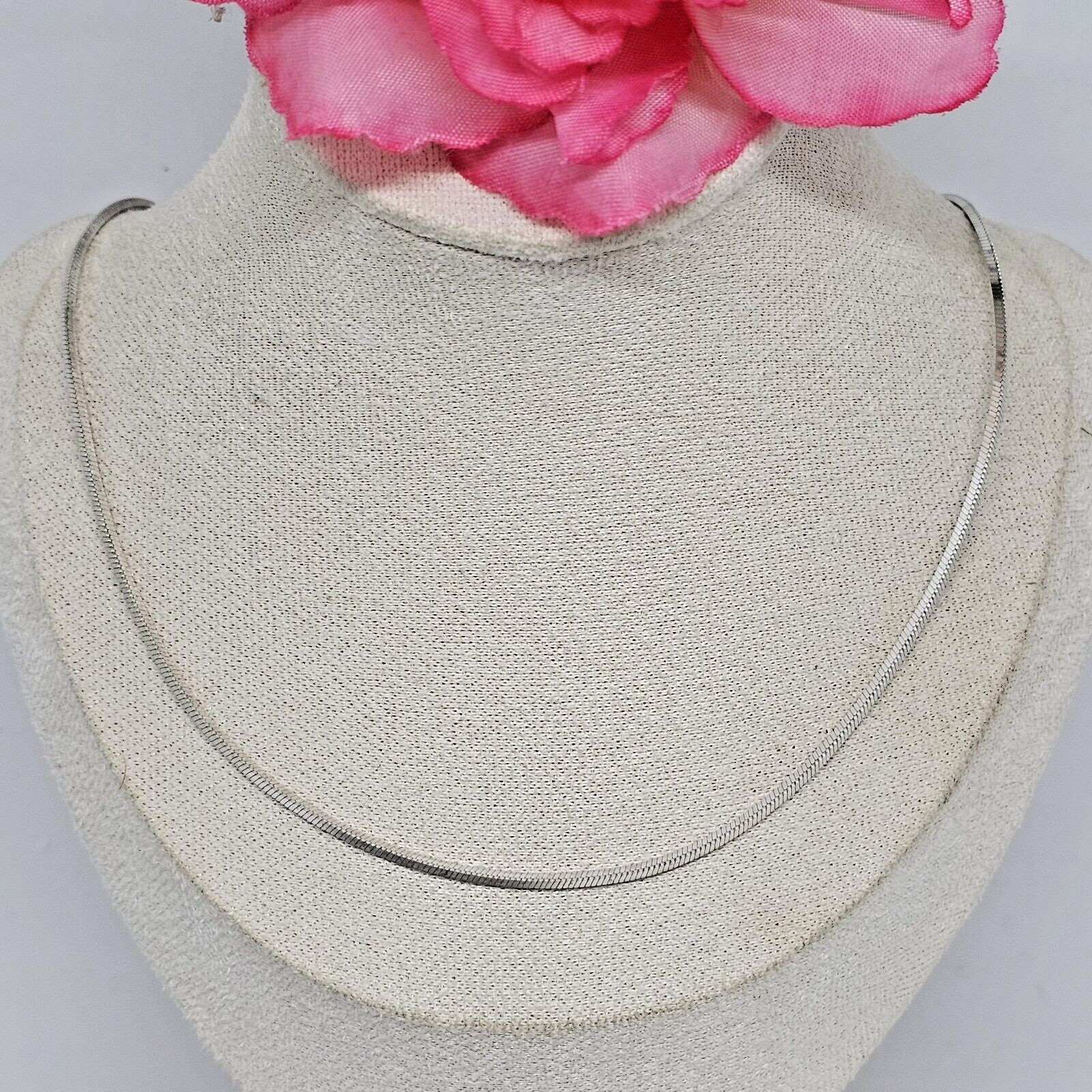 FAS 925 Sterling Silver Shiny Chain Necklace 18″ Long ITALY