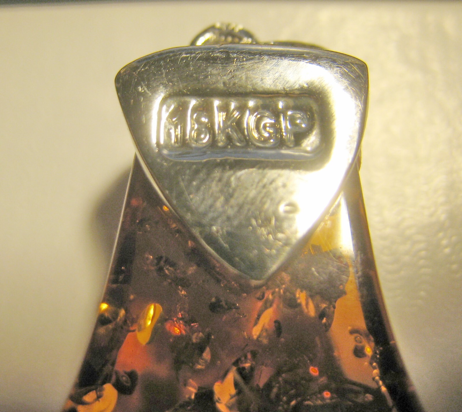 Pendant Fine Gold Plated 18KGP Amber 32g Very Good