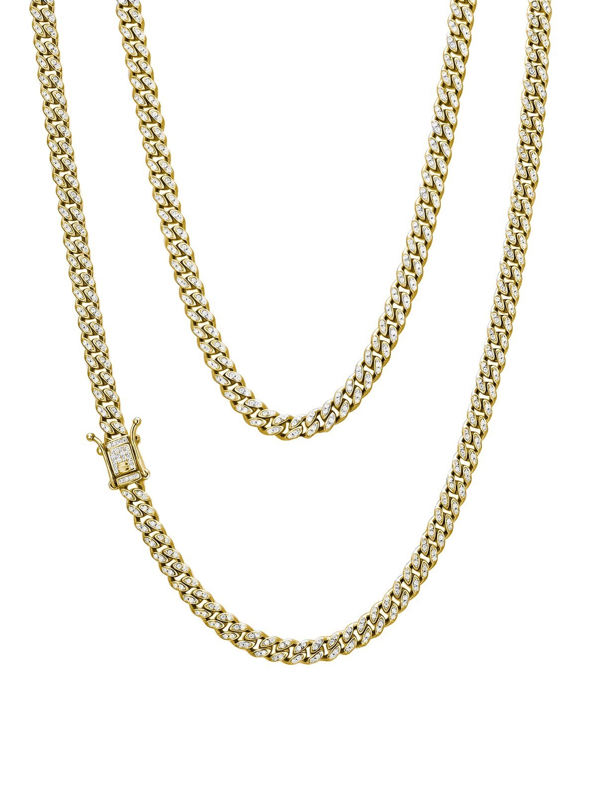 5/7mm Moissanite Cuban Chain Necklace S925 Sterling Silver Hip-hop Men Women