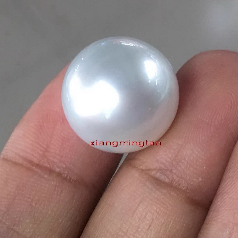 Collectibles rare real NATURAL perfect round WHITE 18-19MM LOOSE SOUTH SEA PEARL