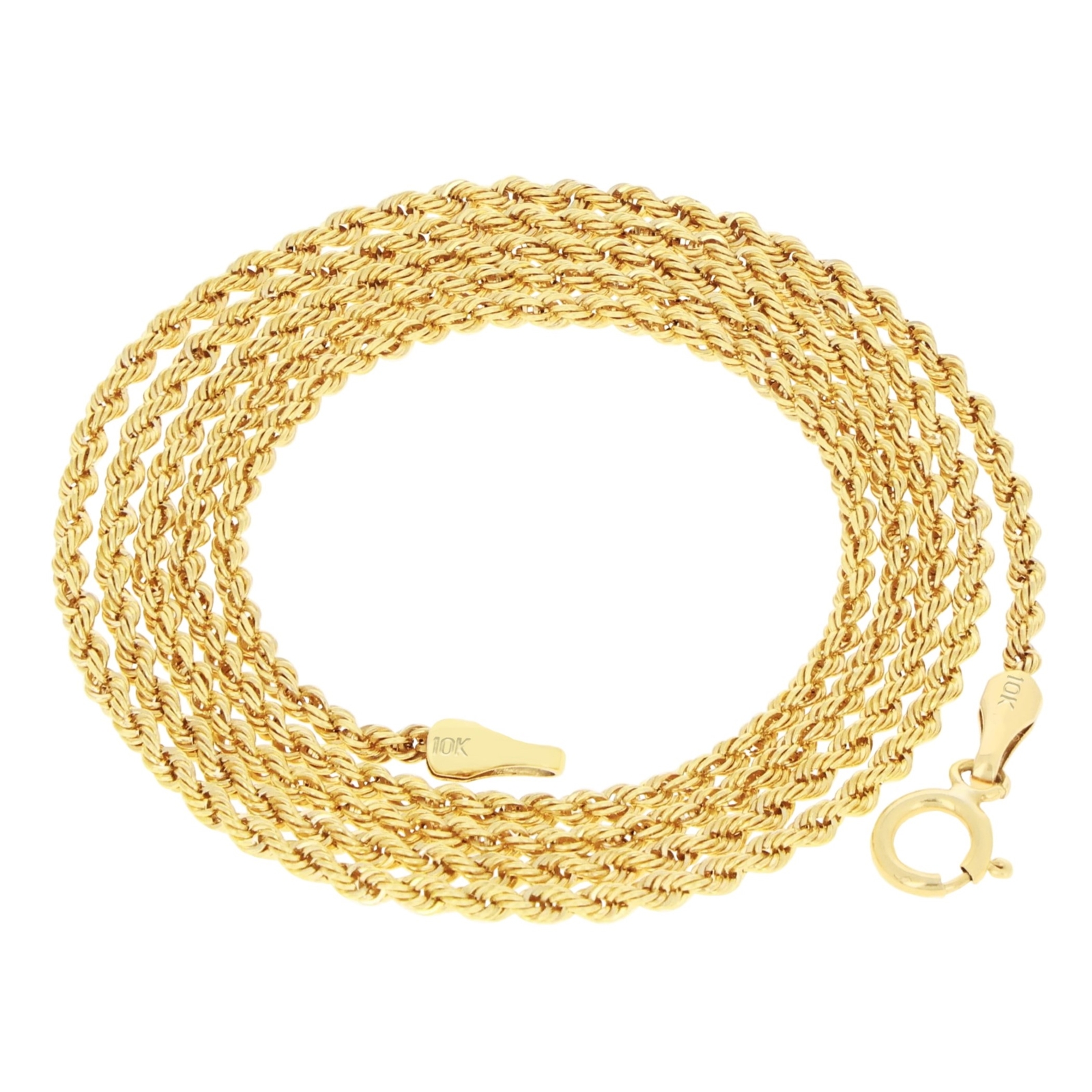 10K Yellow Gold 1.5mm Thin Diamond Cut Rope Chain Pendant Necklace Women 16″-24″