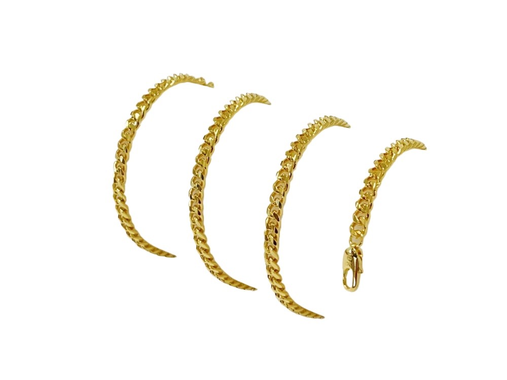 18K Yellow Gold 4mm Solid Curb Miami Cuban Chain Link Mens Womens Necklace 20″