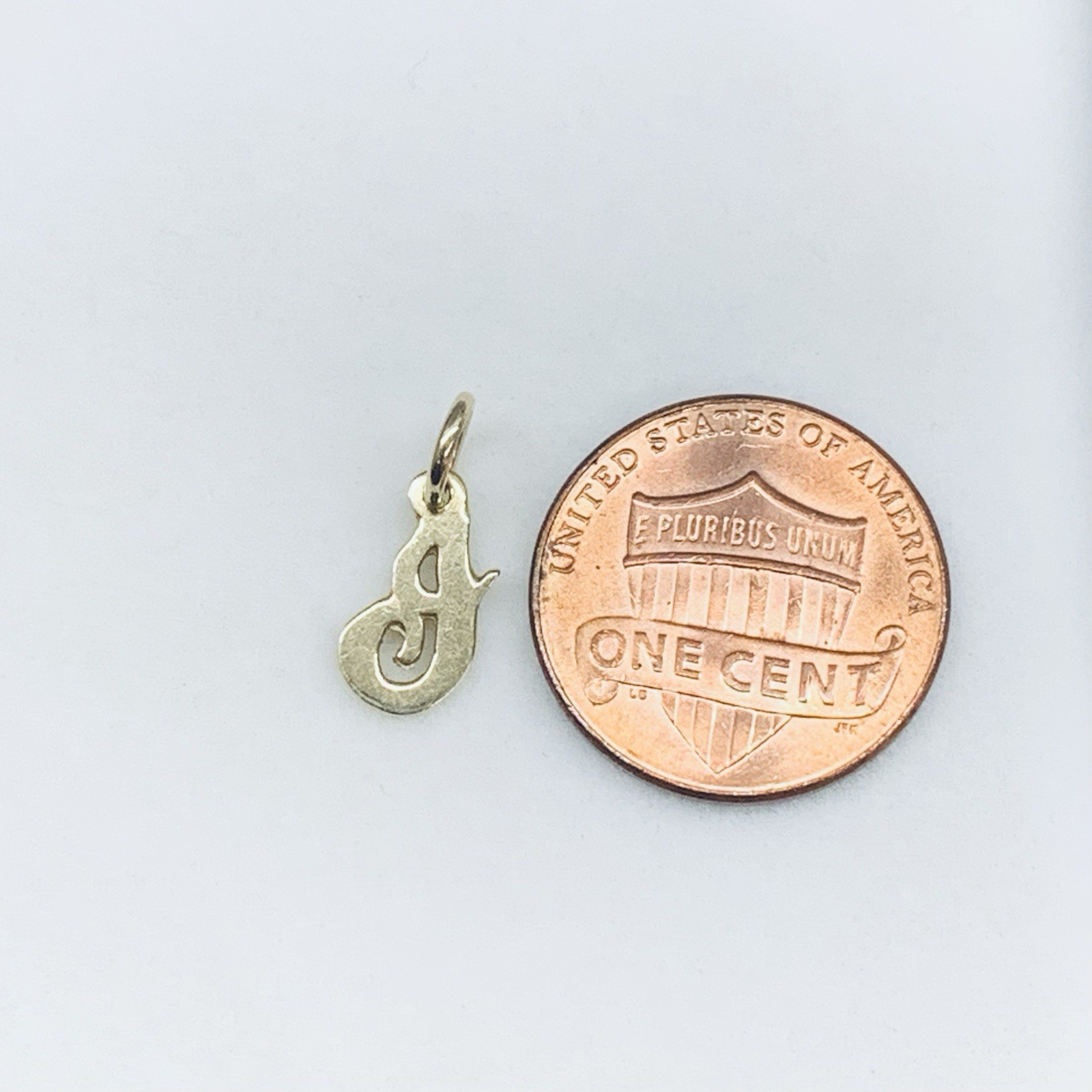 14k Yellow Gold Letter J Initial Alphabet Pendant Charm