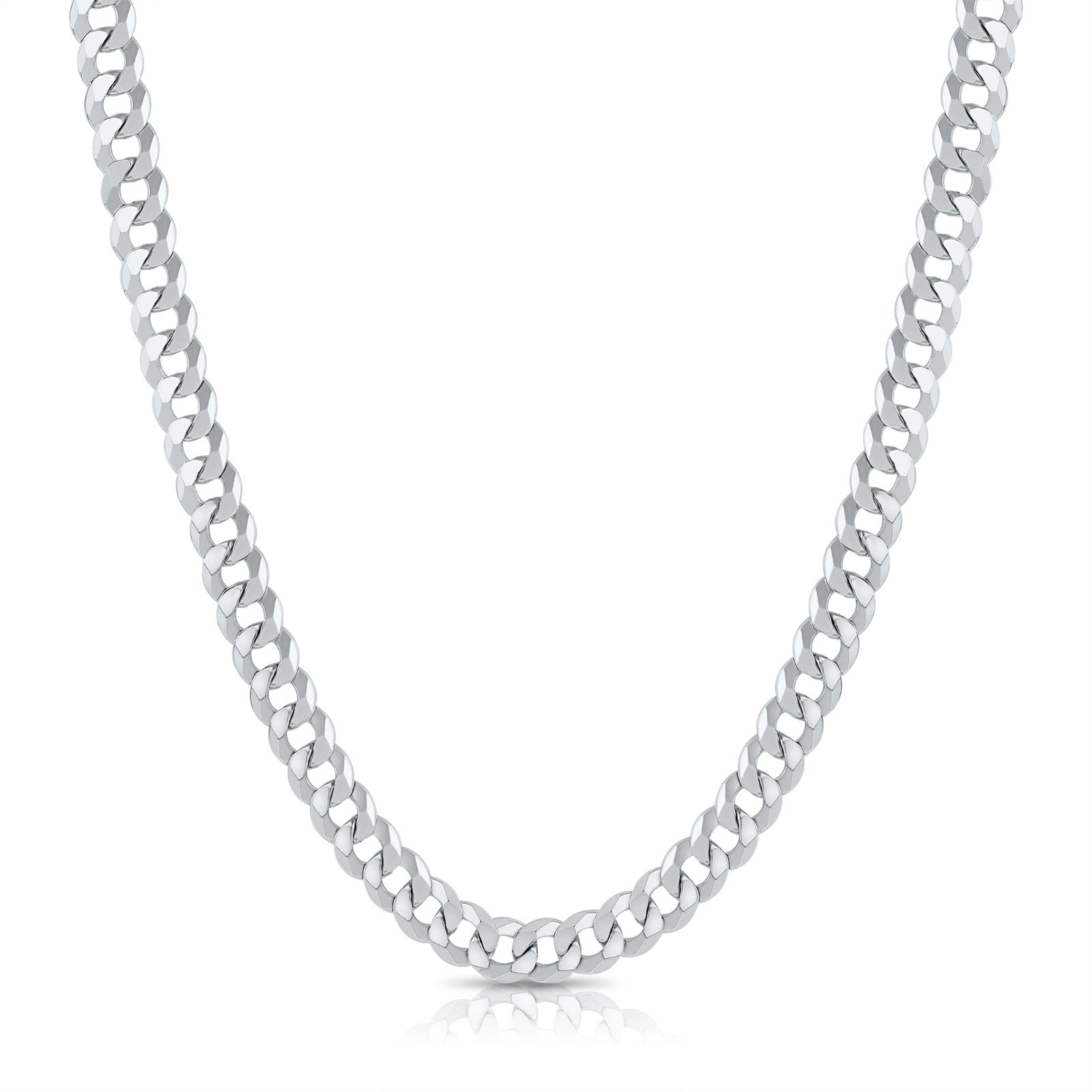 Solid 925 Sterling Silver 3mm-7.5mm Curb Link Chain Italian Necklace 16″-24″