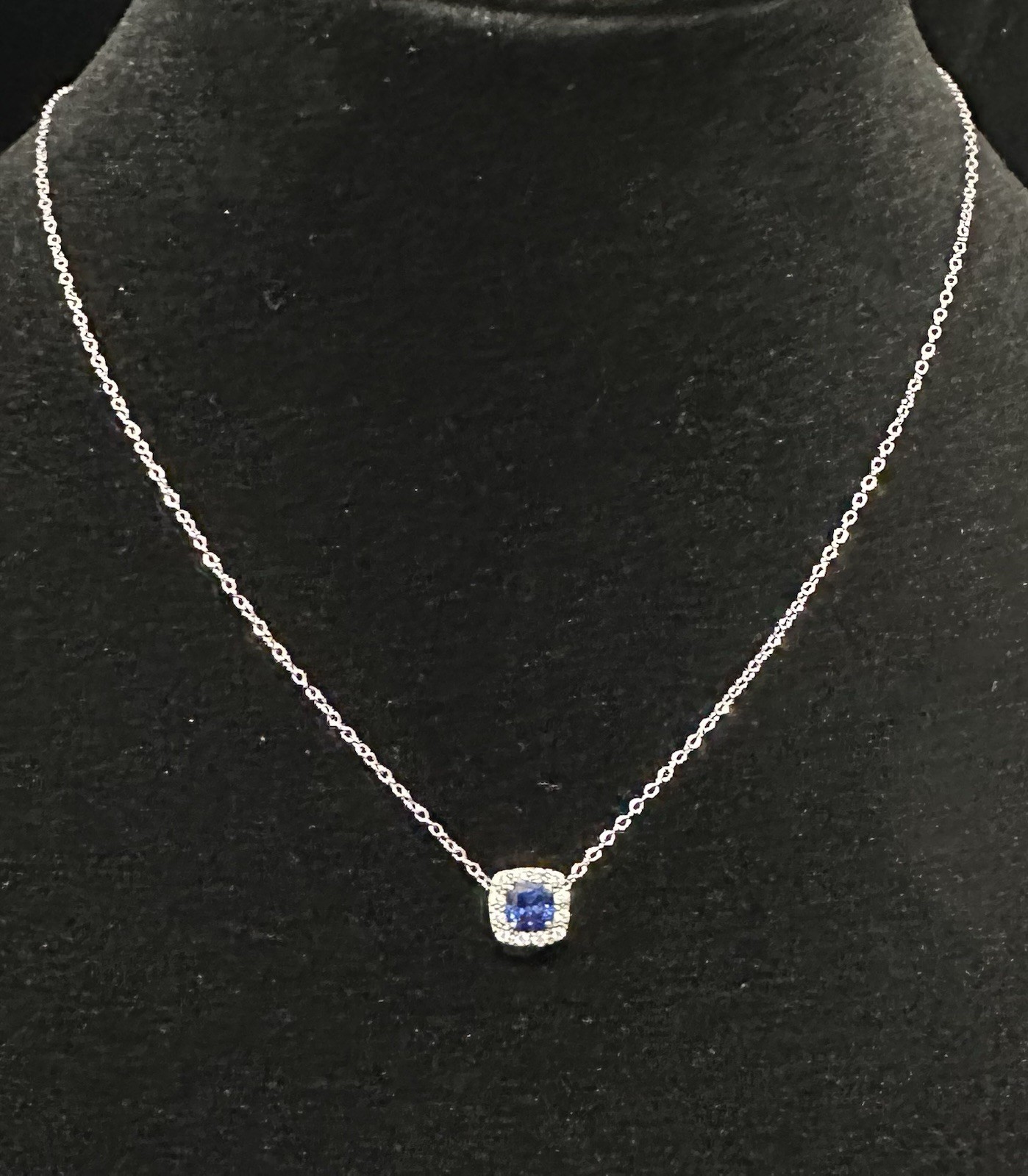 Vtg Necklace MARKED PAJ 925 STERLING SILVER Chain Pendant Topaz Blue lot y