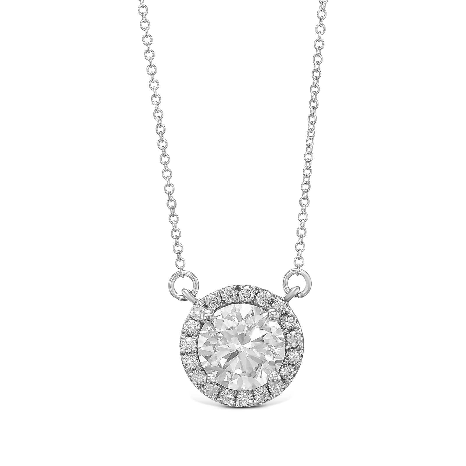 IGI Diamond Pendant VS1 F Round 1.78 Carat Lab-created 14k White Gold Eye Clean