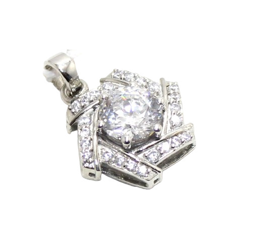 Pendant 925 Sterling Silver Zircon Stone Men Women Unisex Handmade Gift H394