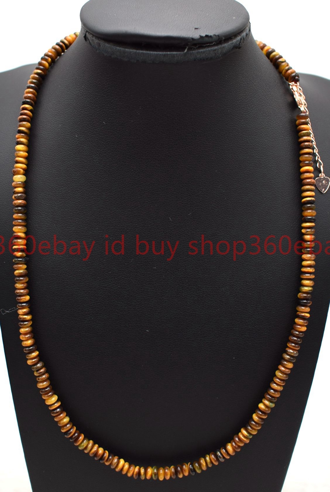 Natural Smooth 2x4mm Yellow Tiger Eye Rondelle Gemstone Beaded Necklace 16-28in