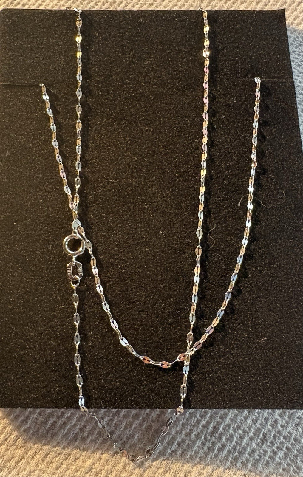10k gold Faceted Station Necklace Sleek Layered Shine 18”