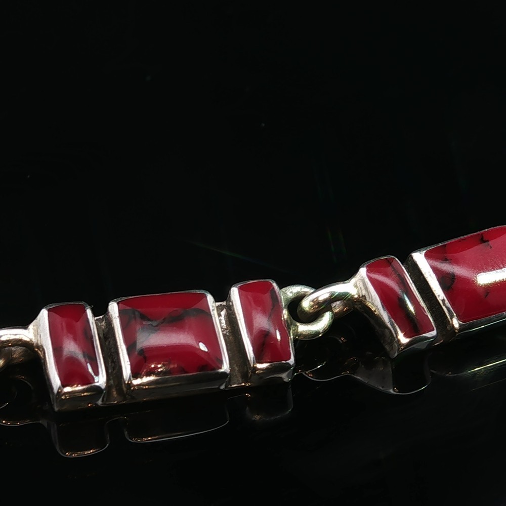 Crimson Red Jaster 925 Silver Necklace