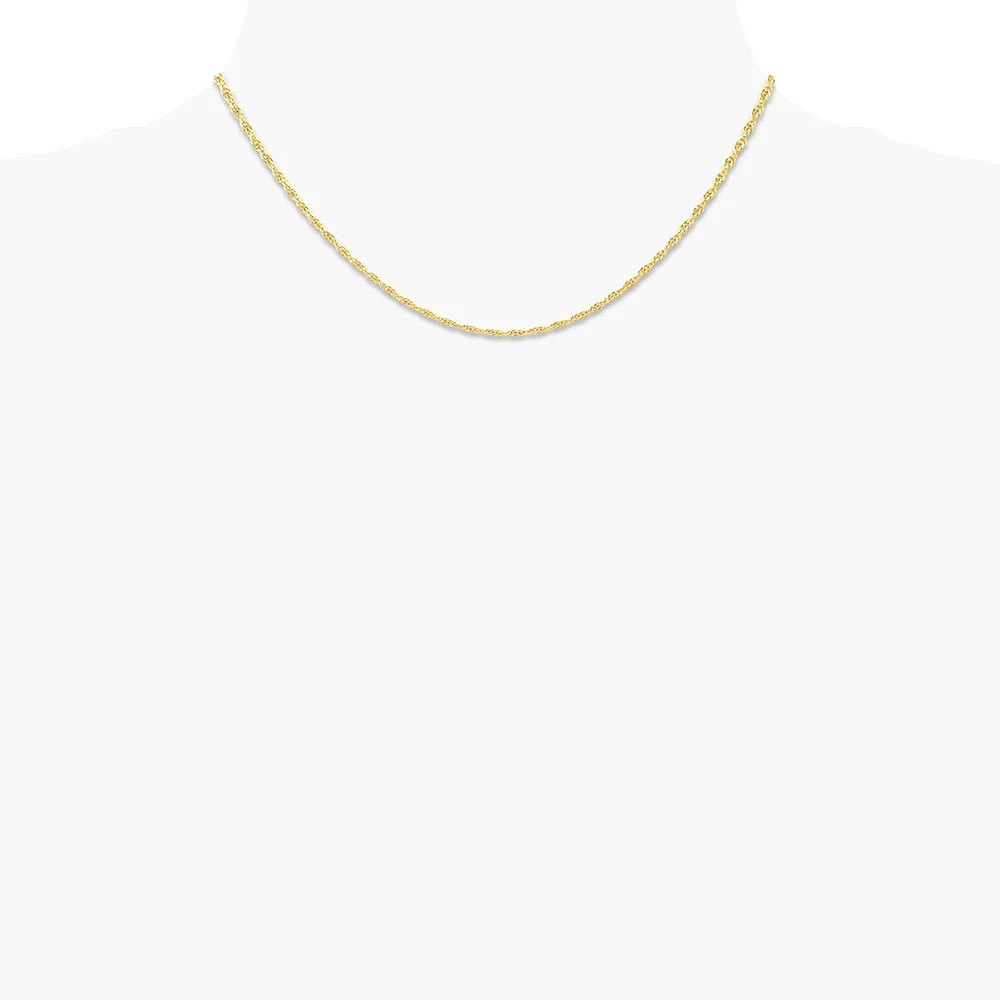 14K Yellow Gold 1.55mm Carded Cable Rope Chain Necklace 16″-24″
