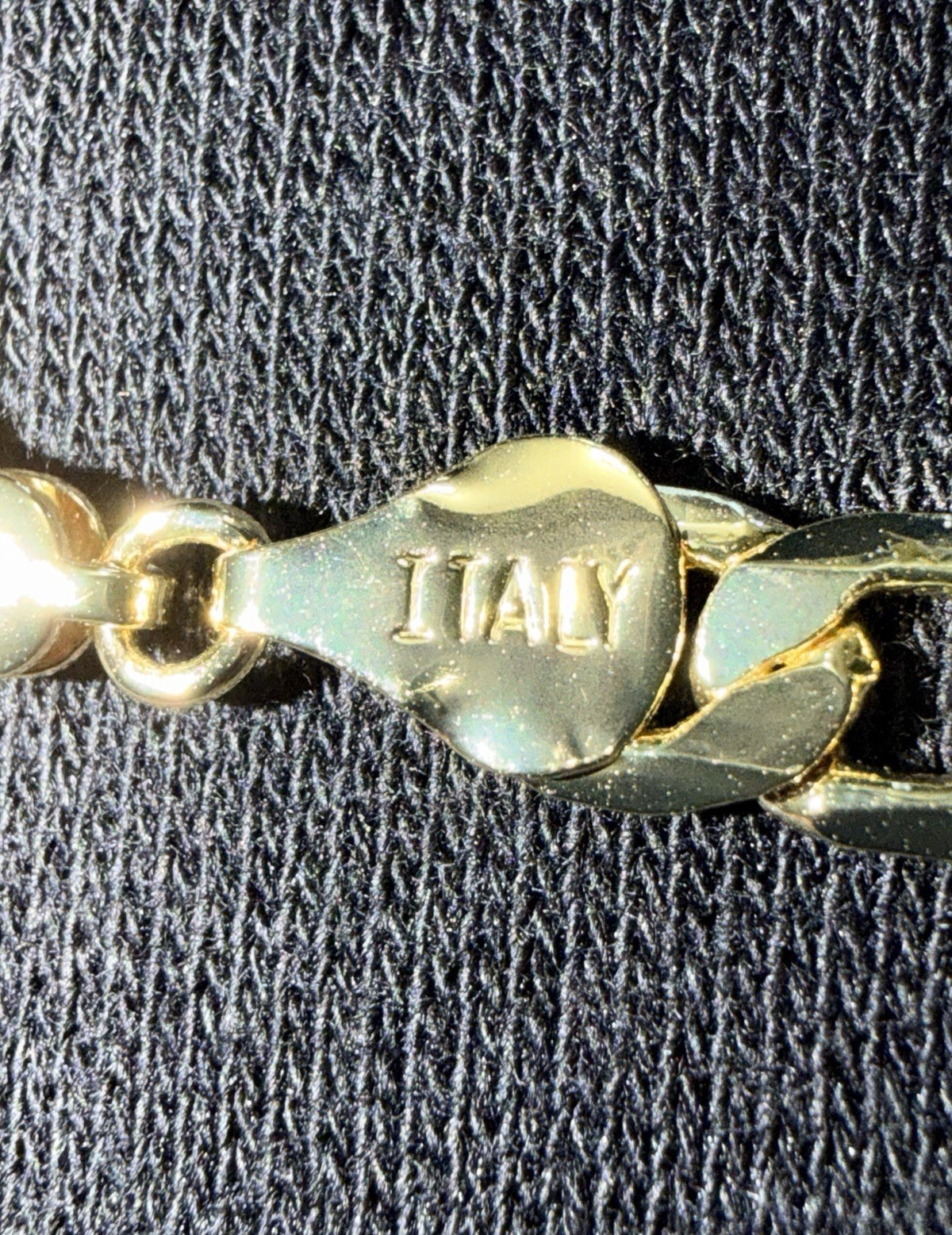 18k Yellow Gold Filled 6mm 24 Inch Figaro Chain Necklace Italy 750 Stamped New