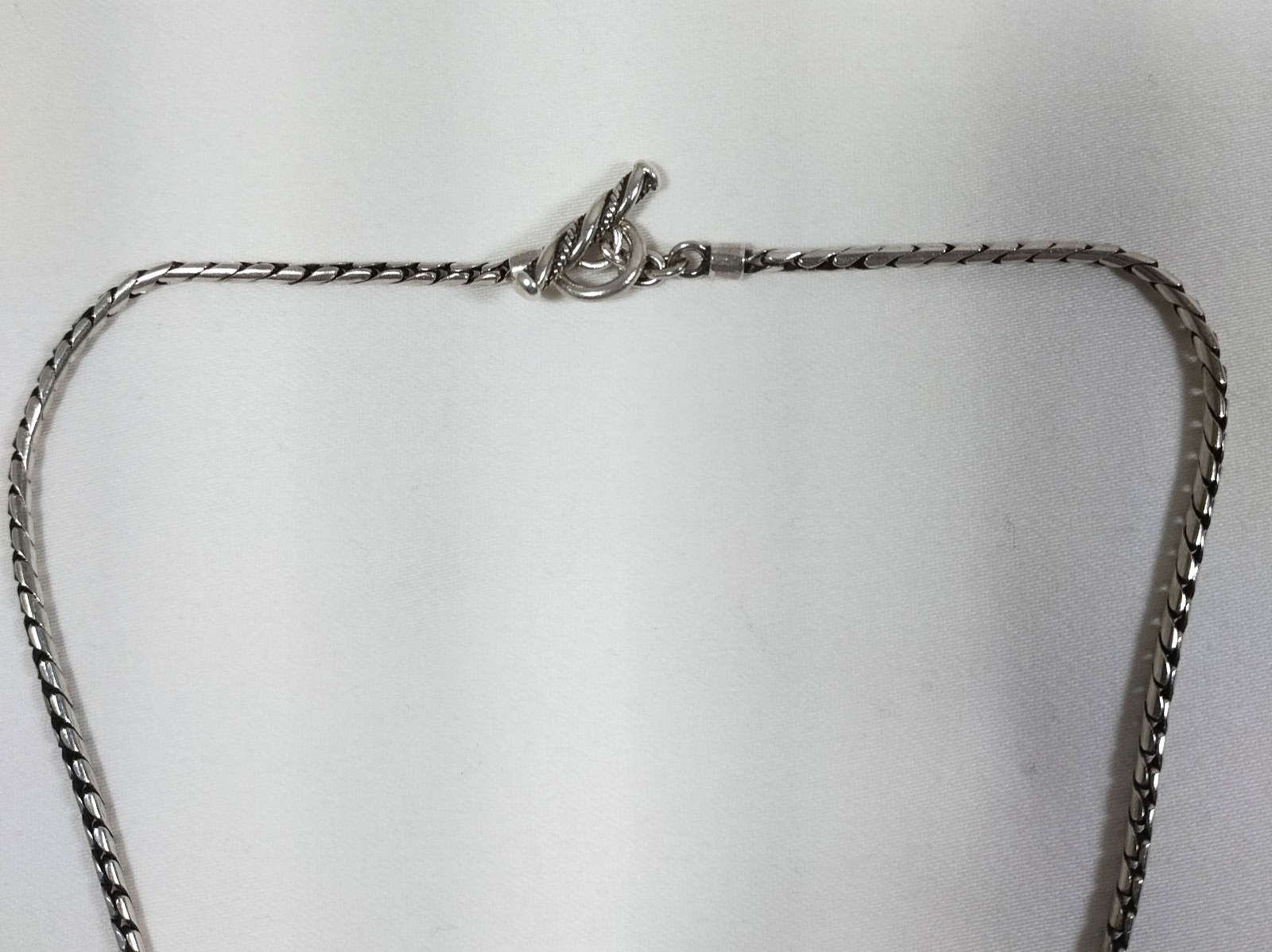 Vintage 16” Lois Hill Sterling Silver Toggle Necklace Scroll Bar Pendant 22g