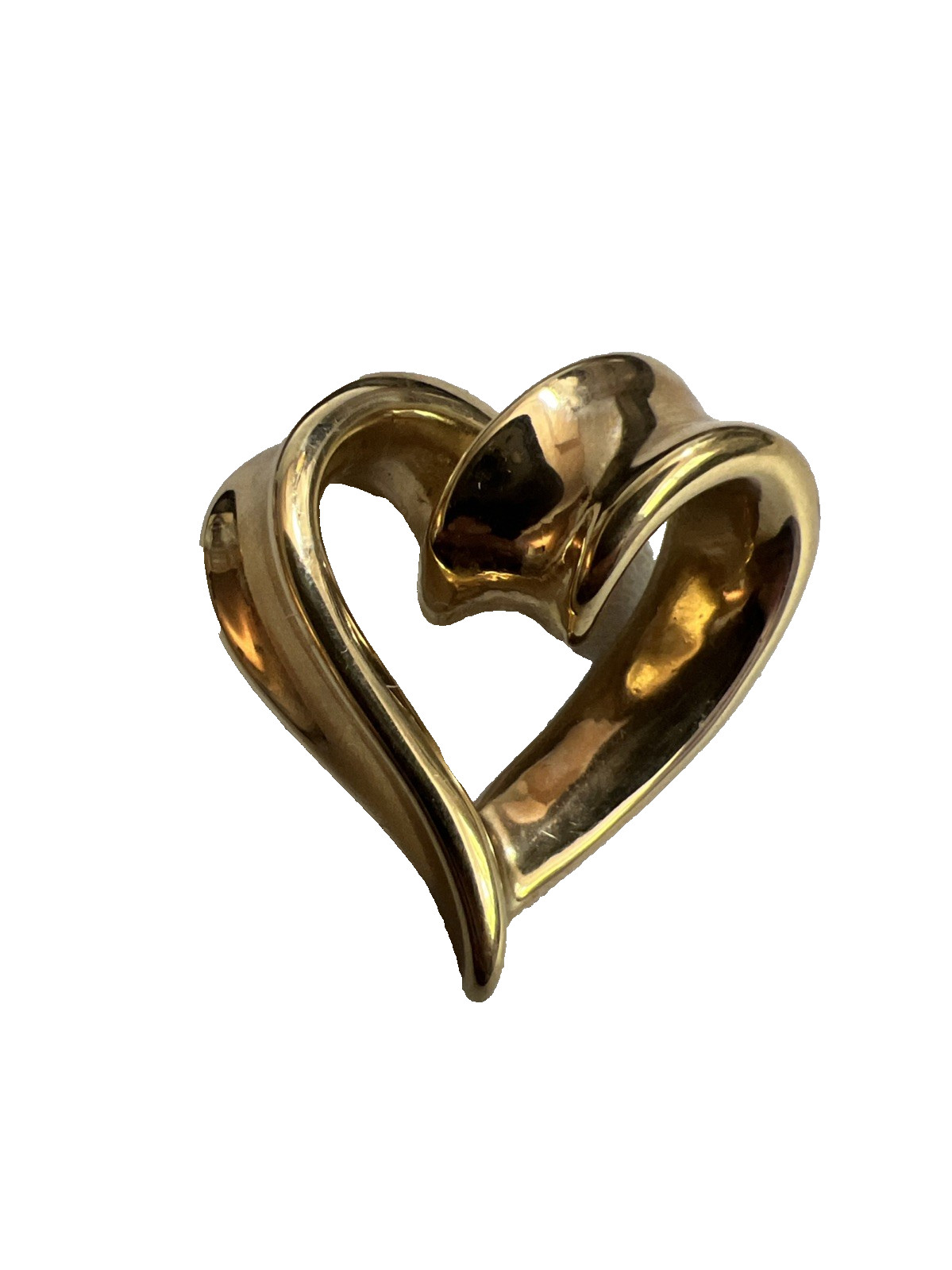 10k Gold Hollow Puffy Heart Pendant 1.7grams